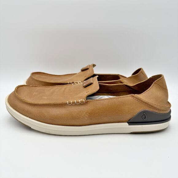 Olukai Mens Kakaha Loafers US 11 EU 44 Brown Leather EUC main image 6